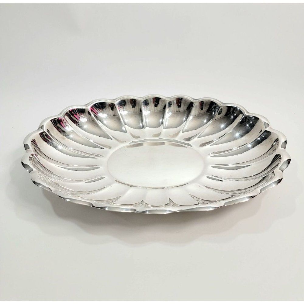 Reed & Barton‎ 110 Holiday Oval Sandwich Plate Platter 15" x 11"